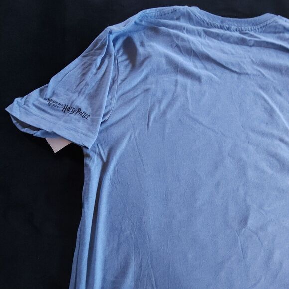 Enchanting Hogsmeade Mens Short Sleeve Shirt L Blue Wizarding World Harry Potter - Picture 6 of 7